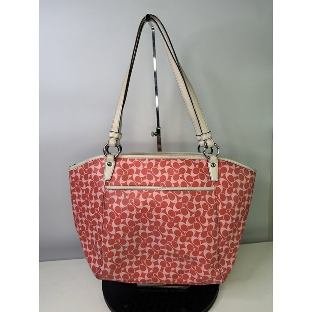 Coach Leather Two Tone Handbag/Purse Turn Lock Pink No Tag - Picture 3 of 10